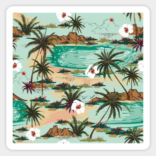 Vintage Tropical Hawaii Island Pattern Sticker